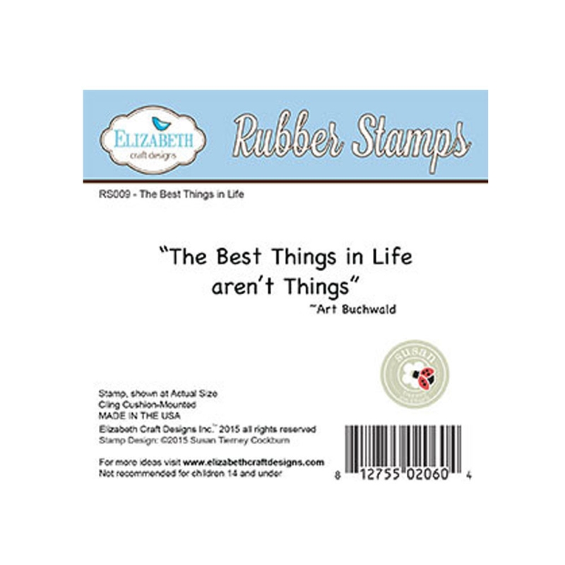 Elizabeth Craft Designs – The Best Things in Life Rubber Stamp