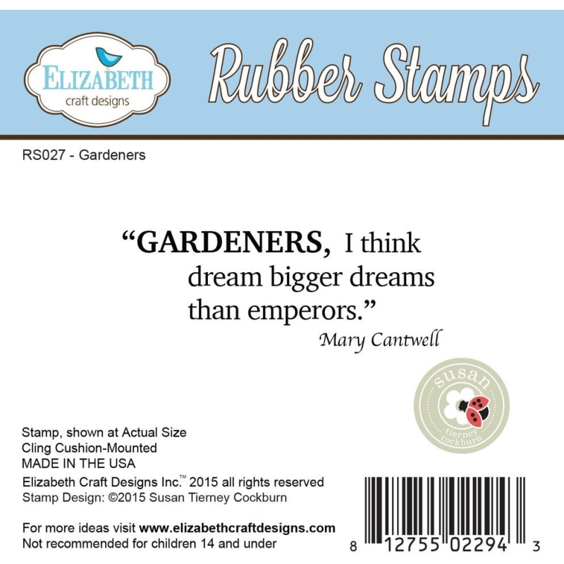Elizabeth Craft Designs - Gardners Rubber Stamp