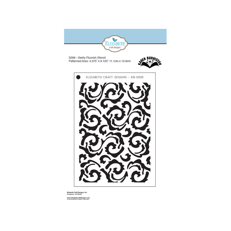 Elizabeth Craft Designs - Stage It Stencils Swirly Flourish