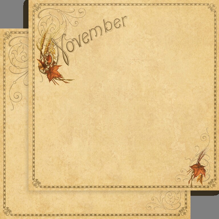 Graphic 45 - Place in Time - November Foundation 12"x12" Paper (x25 sheets)