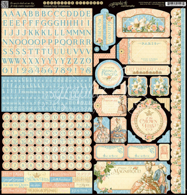 Graphic 45 - Gilded Lily Sticker Sheet