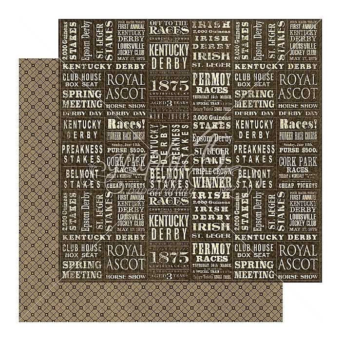 Graphic 45 - Off to the Races - Take the Lead 12"x12" Paper (x10 Sheets)