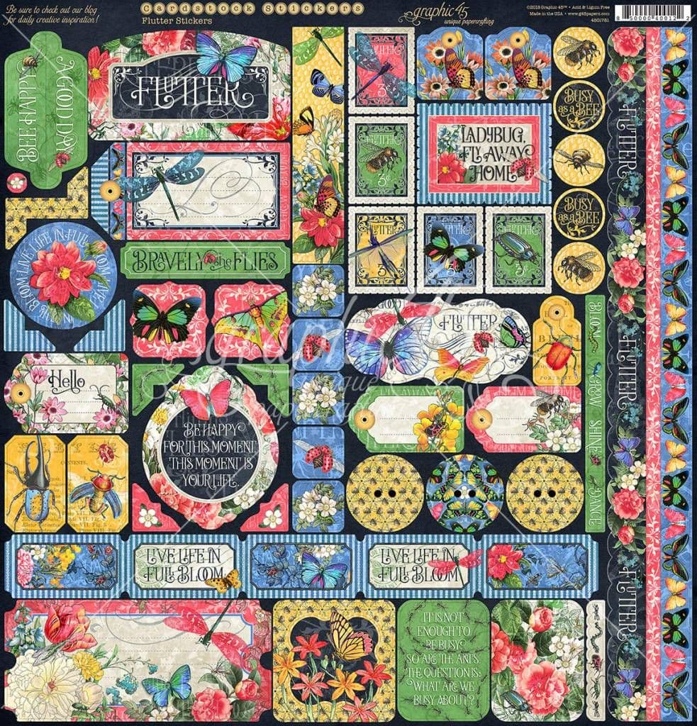 Graphic 45 - Flutter 12"x12" Stickers