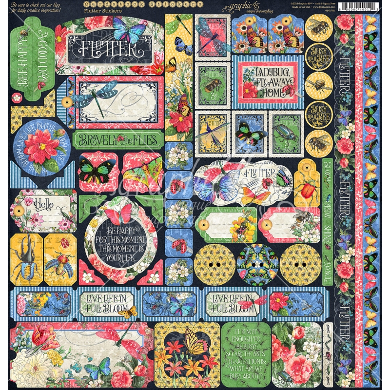 Graphic 45 - Flutter 12"x12" Stickers