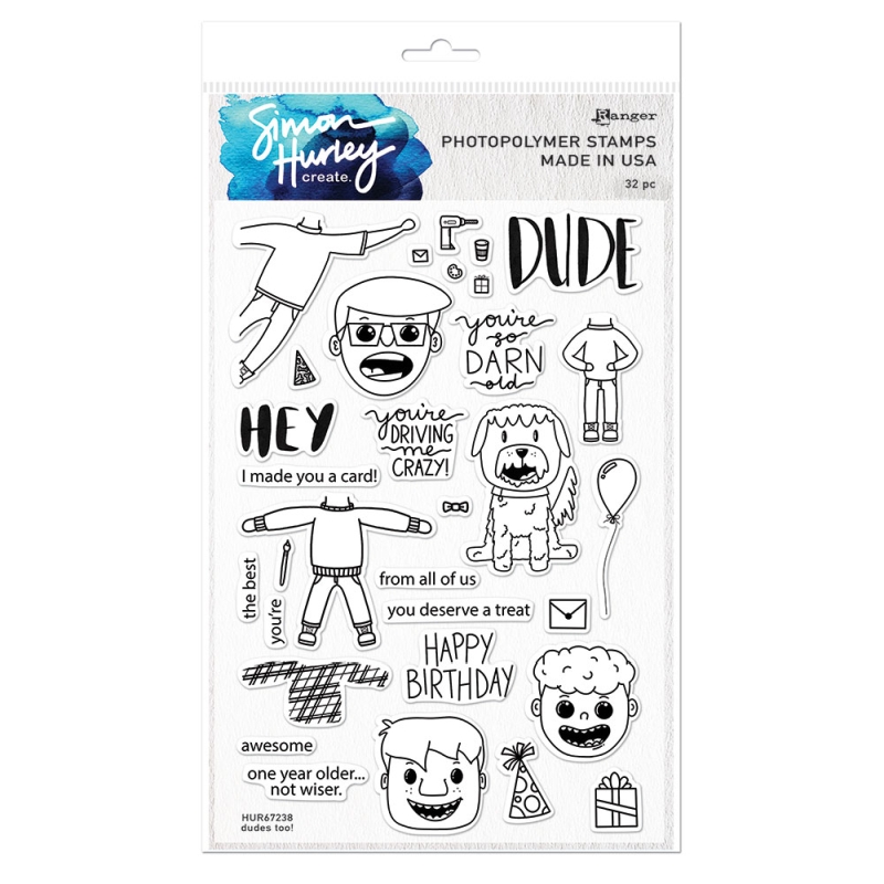 Simon Hurley - Dudes Too! clear stamp set