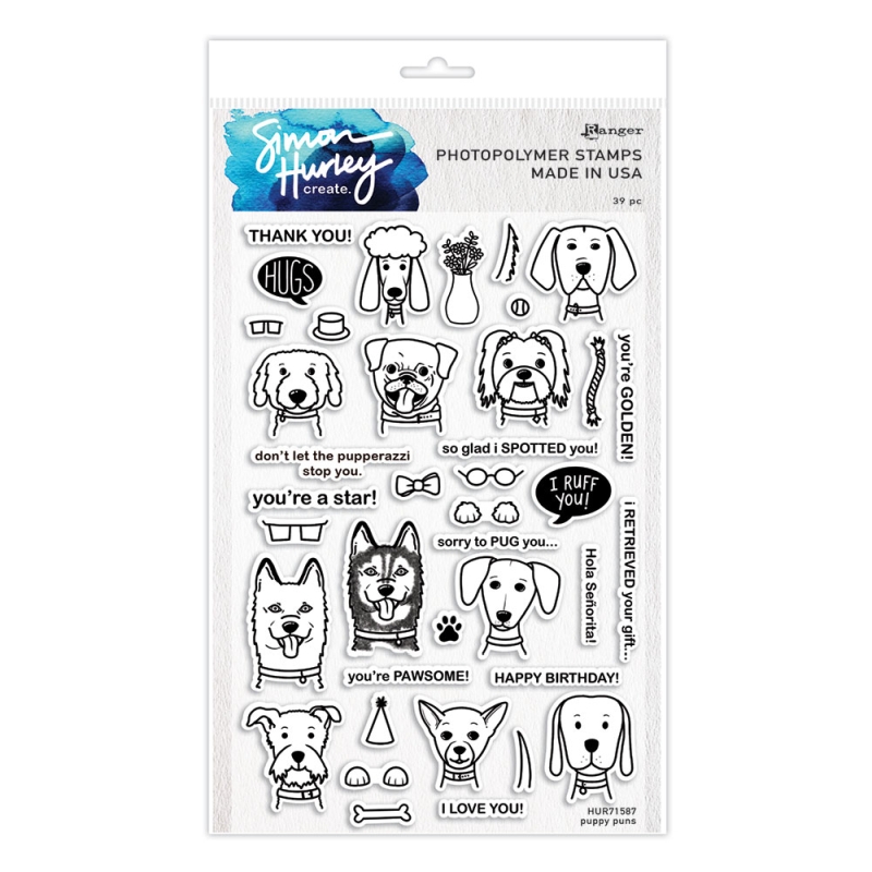 Simon Hurley - Puppy Puns clear stamp set