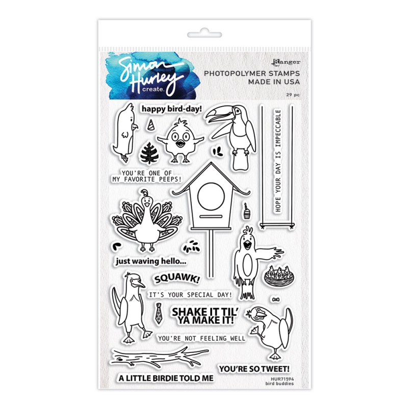 Simon Hurley - Bird Buddies clear stamp set