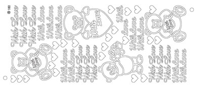 With Love Peel Offs (Silver x10)