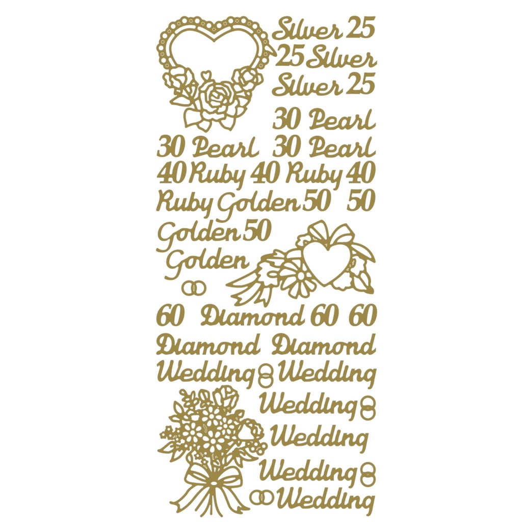 Silver/Ruby/Golden Wedding Peels Offs (Gold x10)