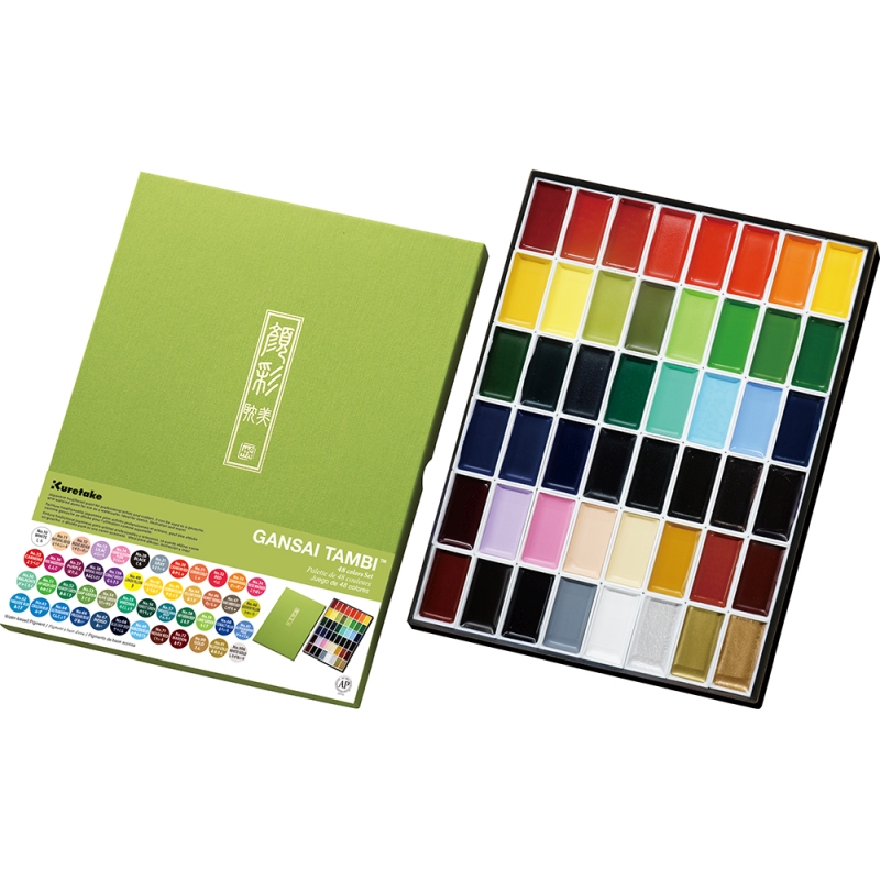 Kuretake Gansai Tambi Watercolour Paints - 48 Colour Set