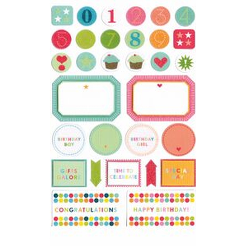 Martha Stewart Crafts - Bright Birthday Celebration Stickers