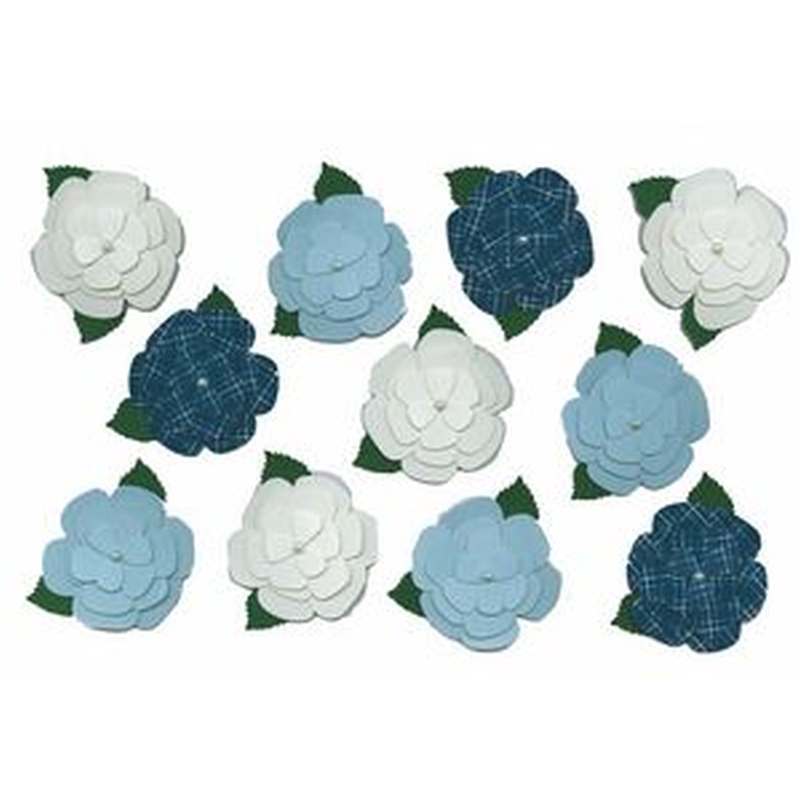 Martha Stewart Crafts - White-Blue Gardenia Stickers