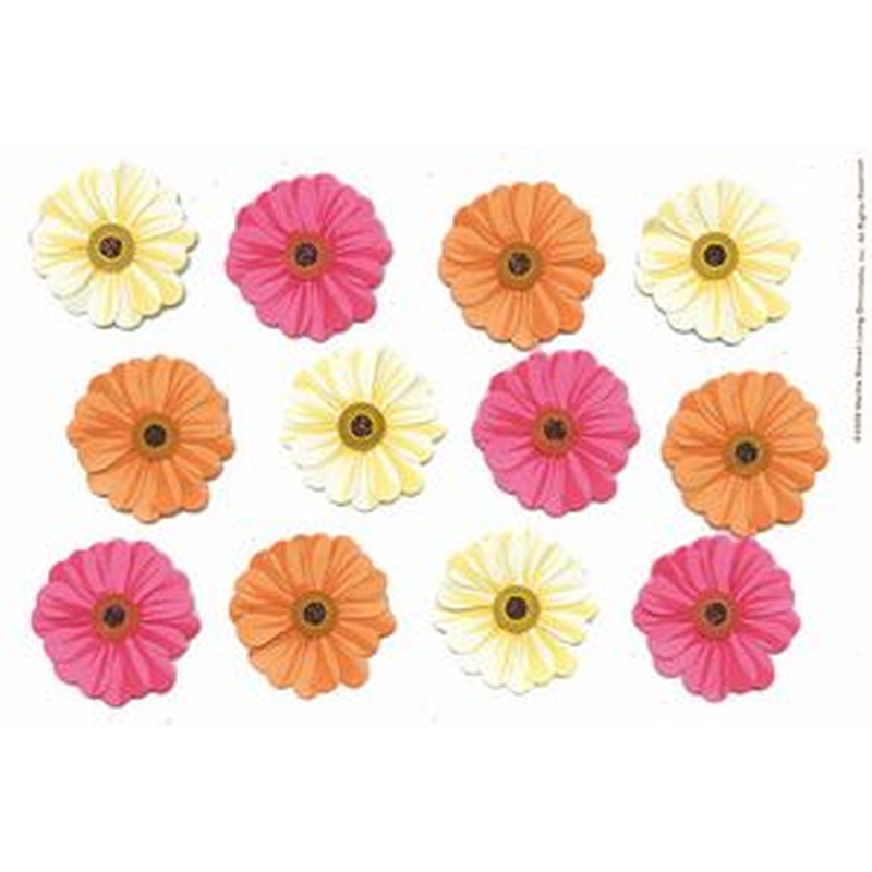 Martha Stewart Crafts - Pink-Orange-Cream Zinnia Stickers