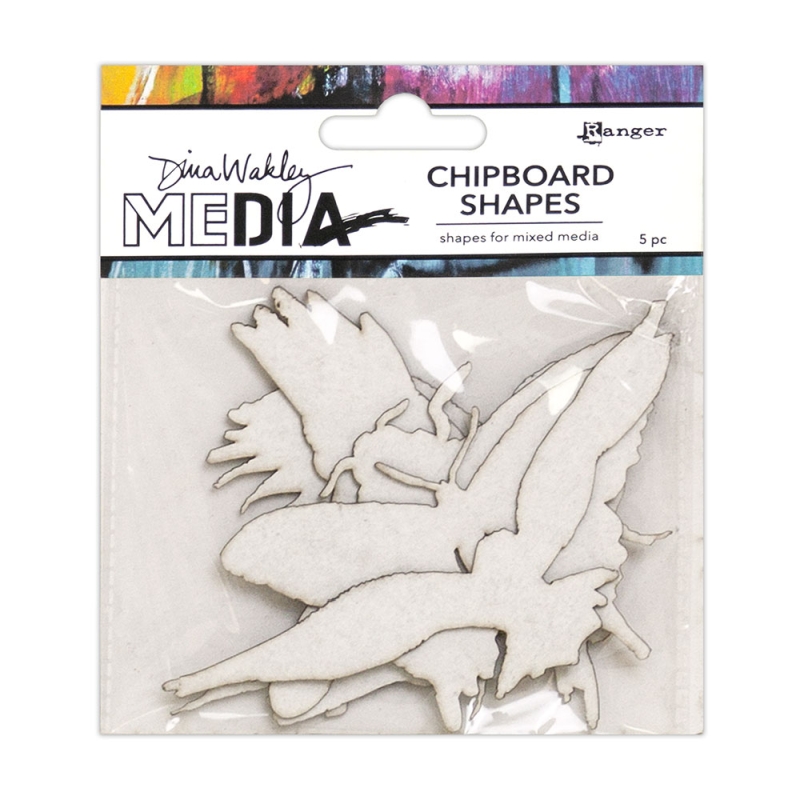 Dina Wakley MEdia Chipboard Shapes - Flying