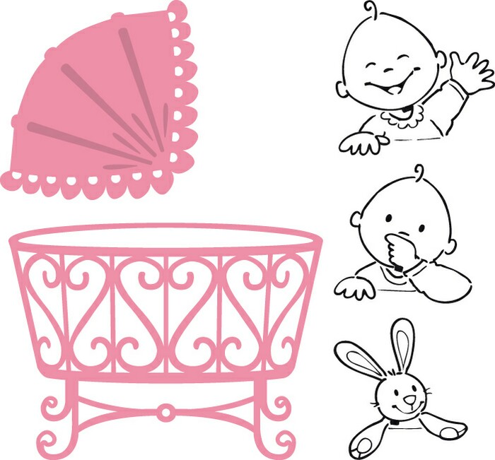 Marianne Designs - Elines Baby die & stamp set