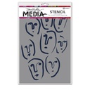 Dina Wakley MEdia Stencil - Circle Faces 