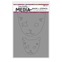 Dina Wakley MEdia Stencil - Cat Heads 