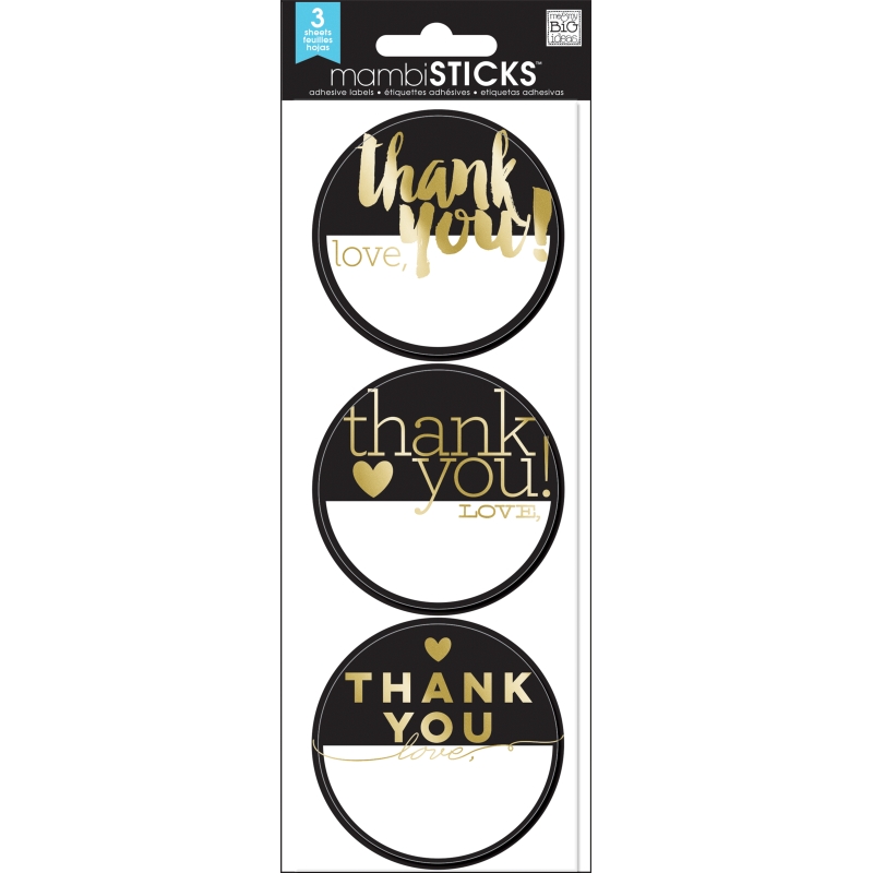 Me & My Big Ideas - Thank You Stickers (Gold)