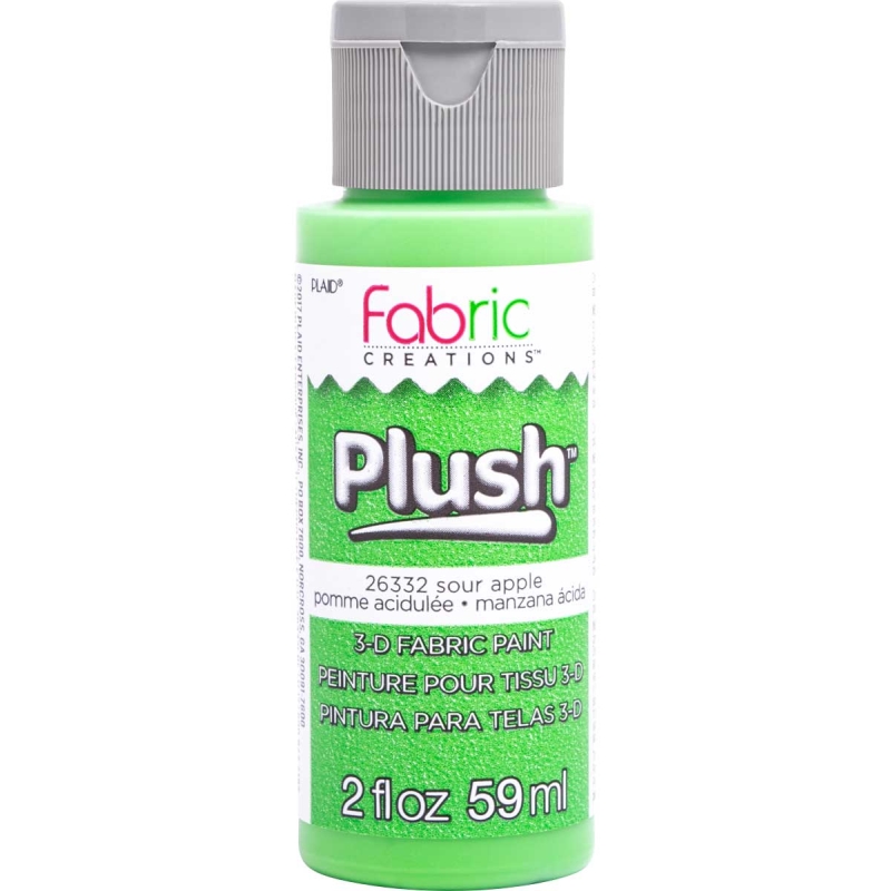 Plaid Fabric Creations™ 3D Plush Fabric Paint - Sour Apple (2oz)