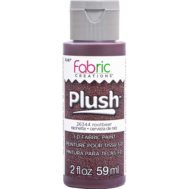 Plaid Fabric Creations™ 3D Plush Fabric Paint - Root Beer (2oz)