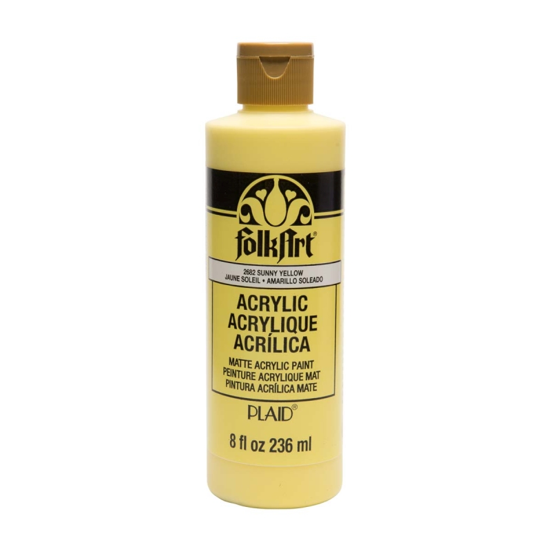 FolkArt Acrylic Paint - Sunny Yellow (8oz)