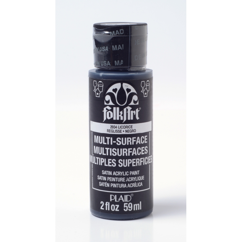 FolkArt Multi-Surface Satin - Liquorice (2oz)
