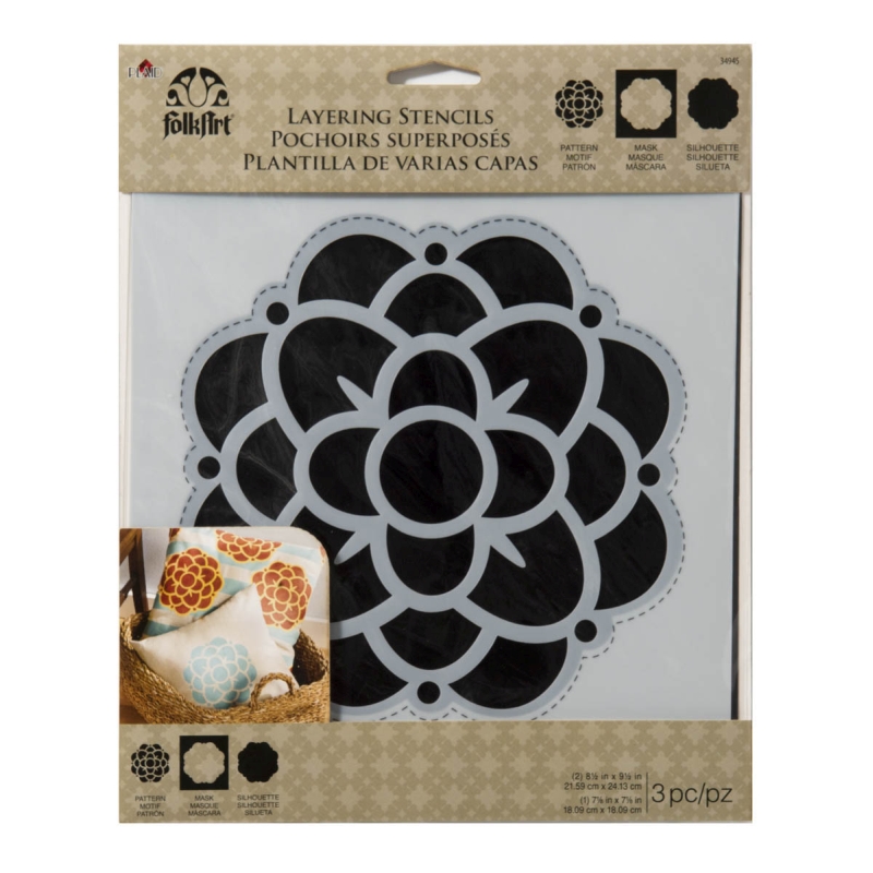 Folk Art Home Decor Flower Stencil