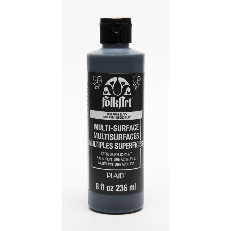 FolkArt Multi-Surface Satin - Pure Black (8oz)