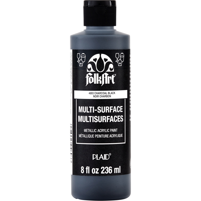 FolkArt Multi-Surface Metallic - Charcoal Black (8oz)