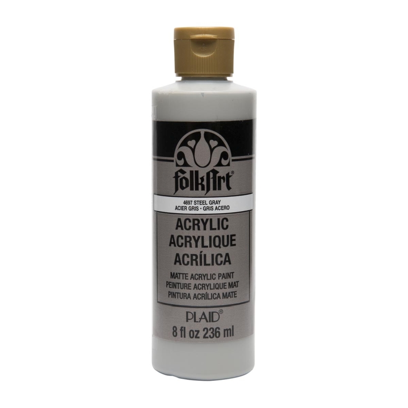 FolkArt Acrylic Paint - Steel Gray (8oz)