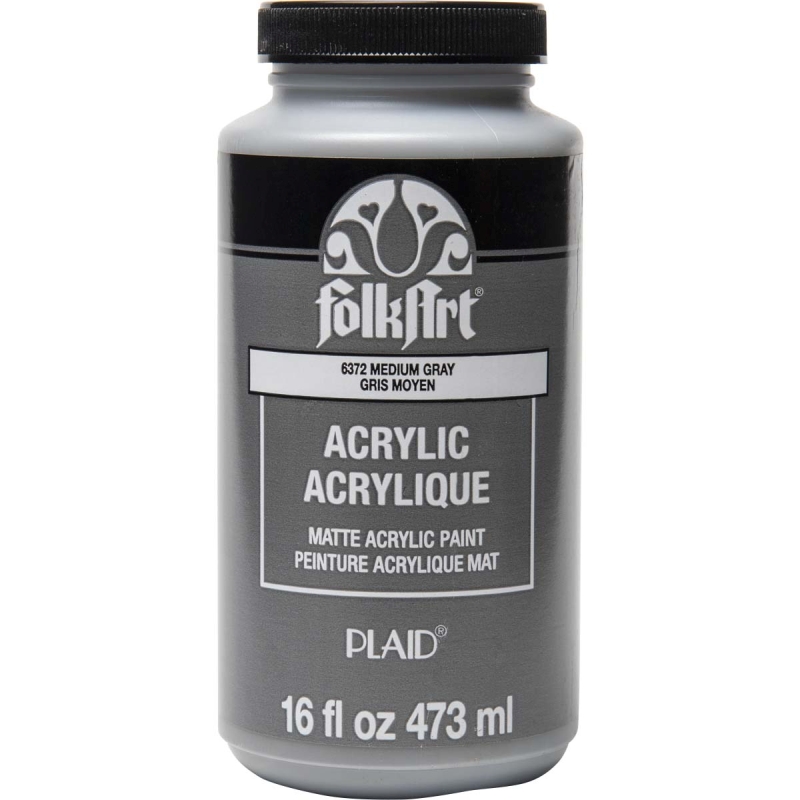 FolkArt Acrylic Paint - Medium Gray (16oz)
