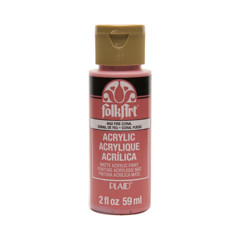 FolkArt Acrylic Paint - Fire Coral (2oz)