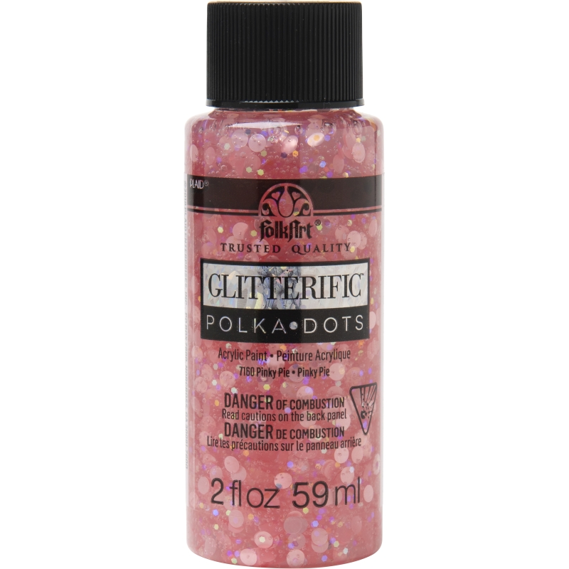 FolkArt Glitterific Icons - Pinky Pie Polka Dots (2oz) 