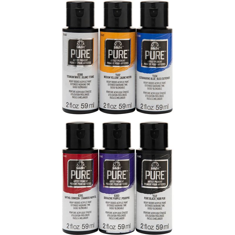 FolkArt - Pure Pigment Assortment - 6 Colours (2oz)