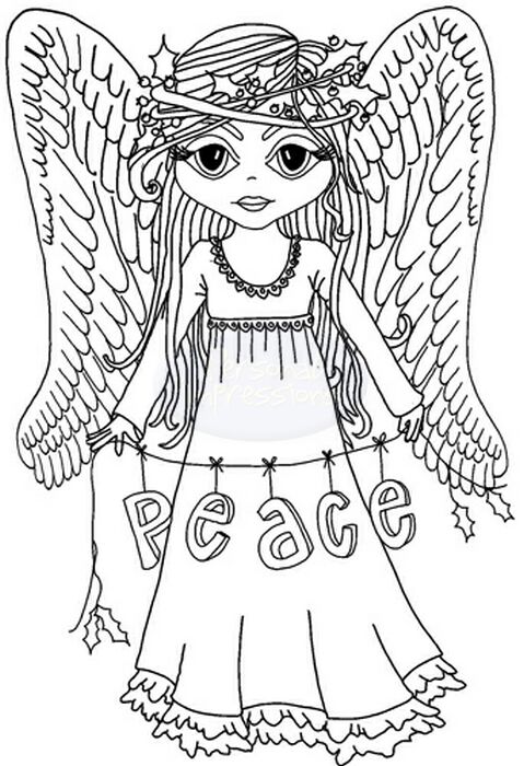 Polkadoodles Angel Peace stamp set