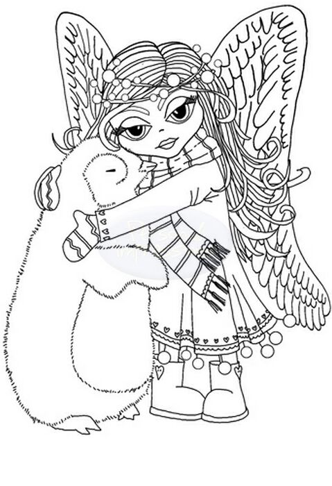 Polkadoodles Angel Hugs stamp set