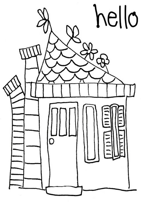 Polkadoodles Chimney House stamp set