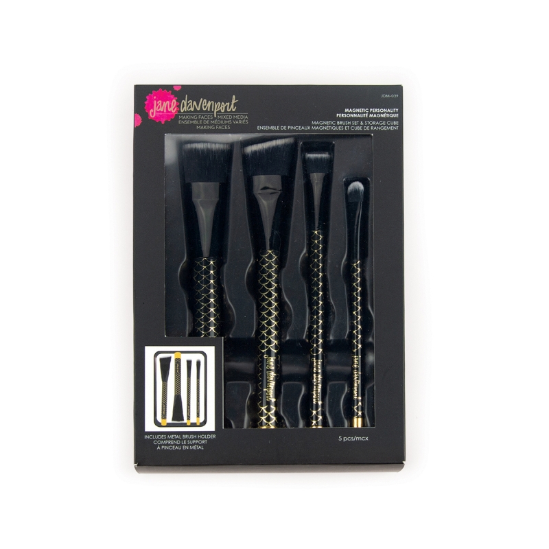 Spellbinders - Jane Davenport Magnetic Personality Set - brush set & metal cube