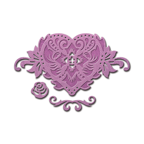 Spellbinders Die D-Lites Floral Heart Accent