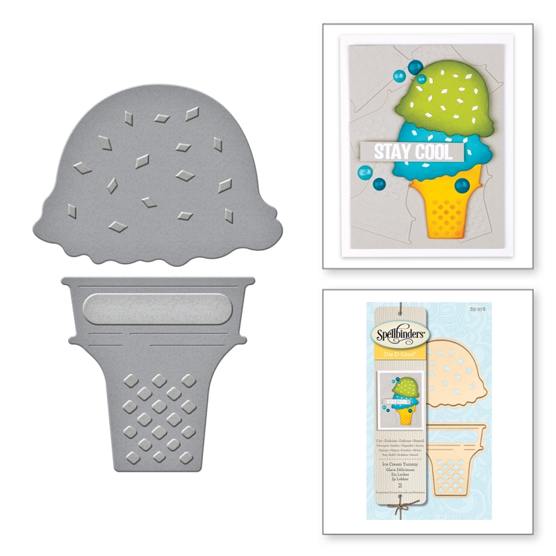 Spellbinders Die D-Lites Ice Cream Yummy Etched Dies
