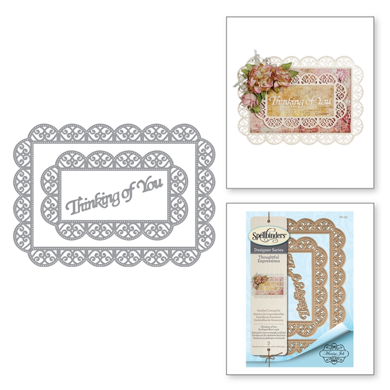 Spellbinders Shapeabilities - Thinking of You Scalloped Rectangle