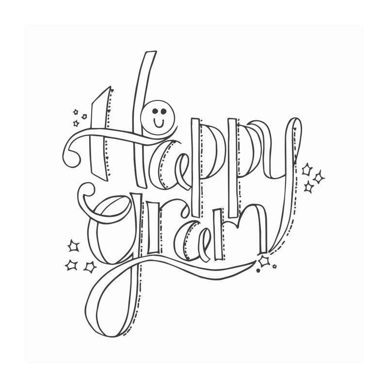 Spellbinders Happy Gram stamp set