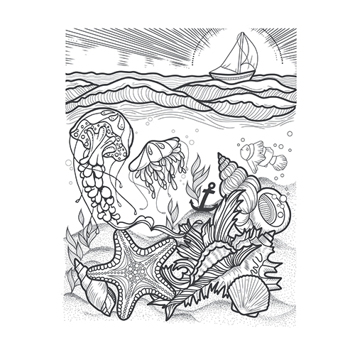 Spellbinders Aquatic Scene stamp set