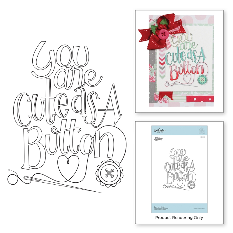 Spellbinders Cute as a Button Rubber Stamp