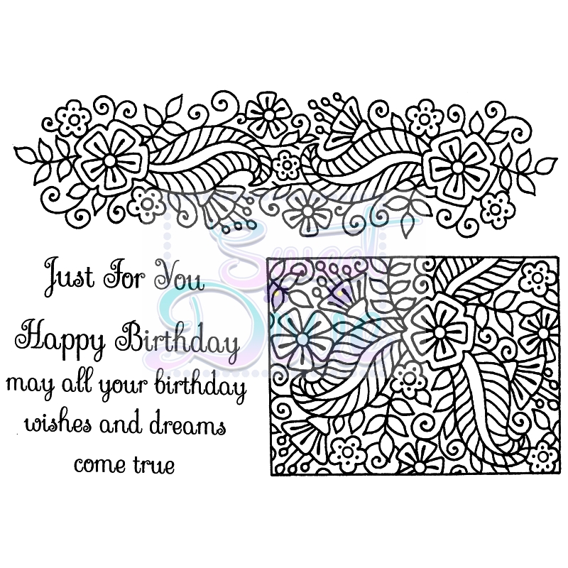 Sweet Dixie Fantasy Floral Border & Panel