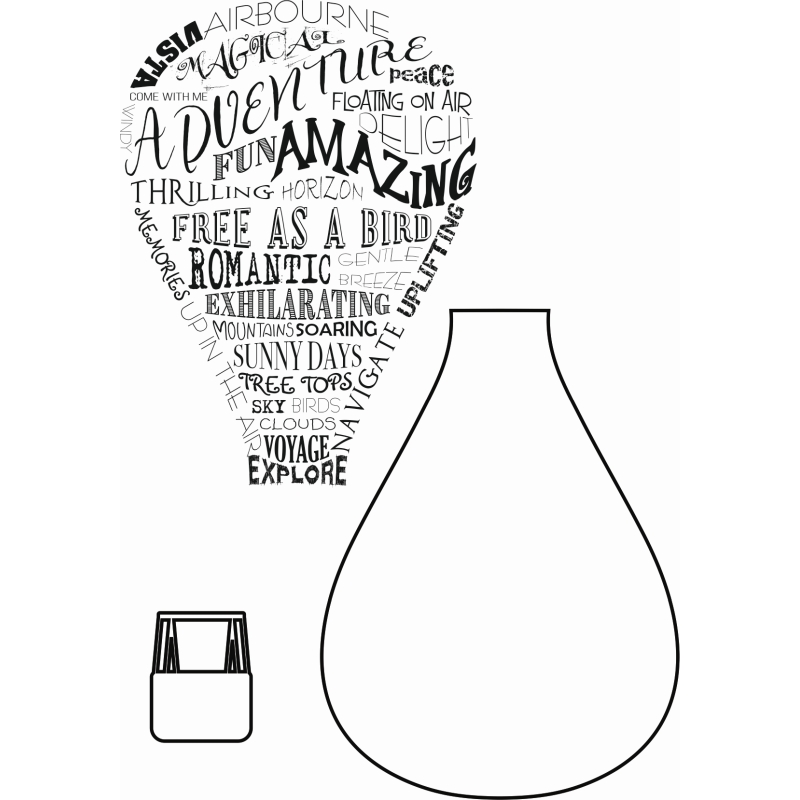 Sweet Dixie Typography Up Up and Away stamp set