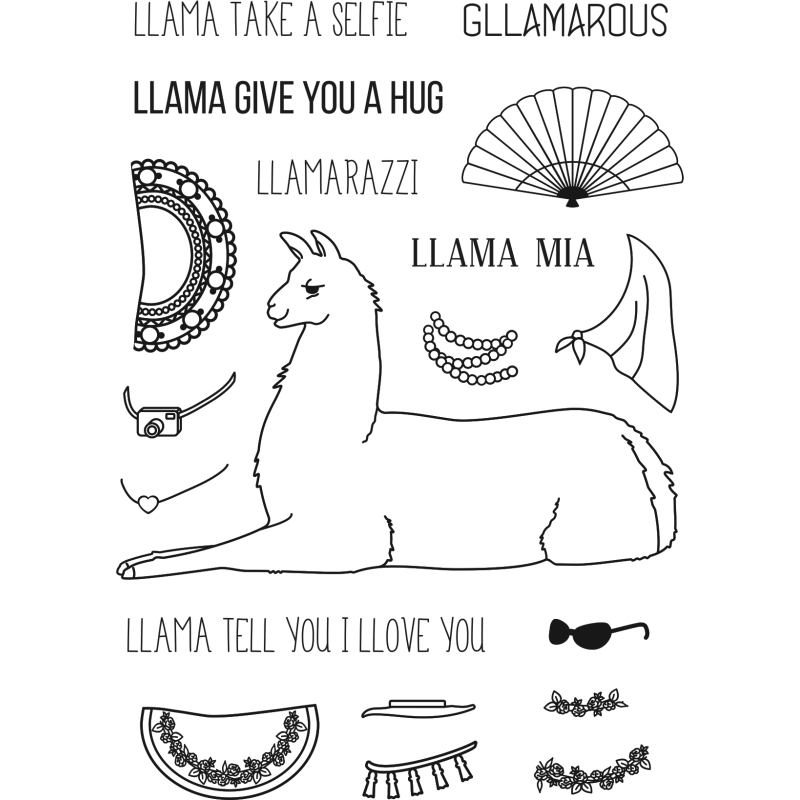 Sweet Dixie Llama Glamorous stamp set by Sharon Callis