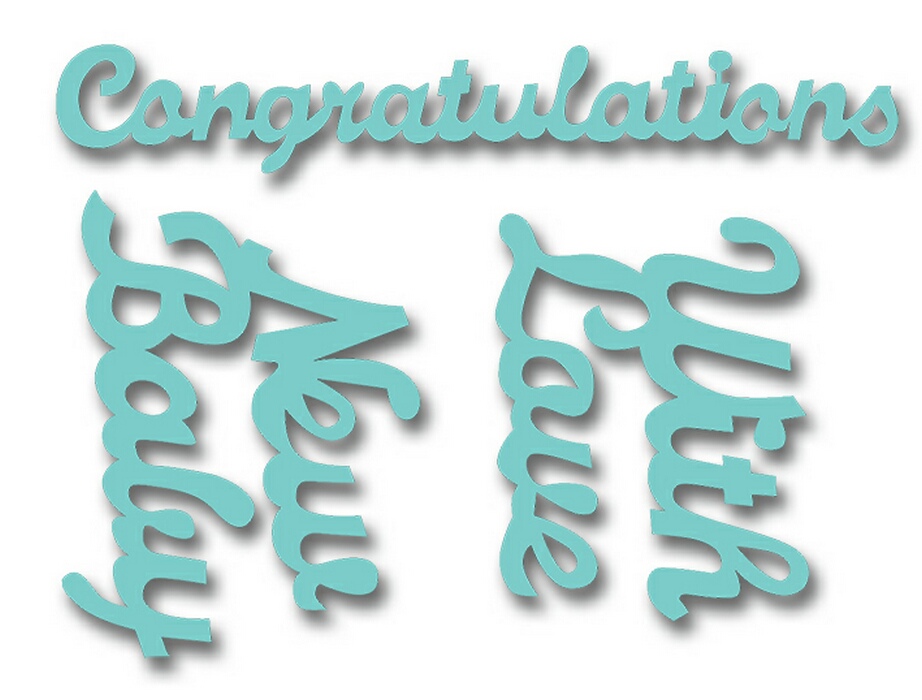 Sweet Dixie Congratulations Sentiments die set