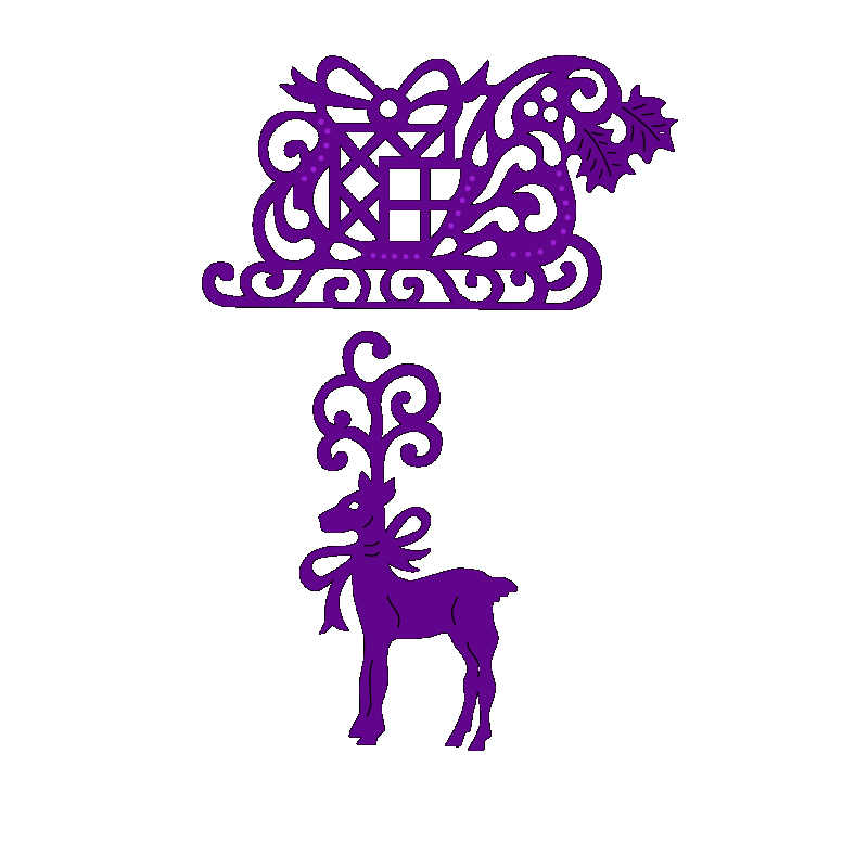 Sweet Dixie Reindeer & Sleigh die set