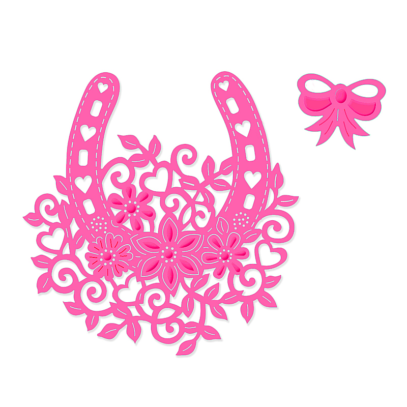 Sweet Dixie Horseshoe & Bow die set